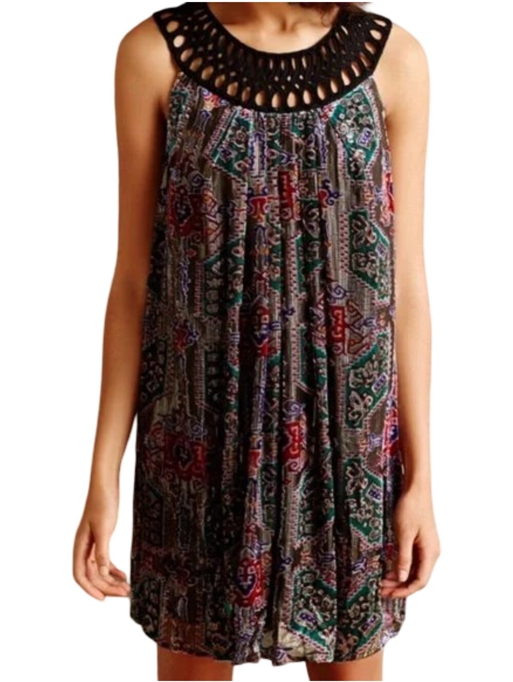 ANTHROPOLOGIE MOULINETTE SOEURS Boho Velvet Shift Dress MP